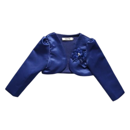 Girls' long sleeve flower bolero jacket, a stylish kids' outerwear for elegant occasions