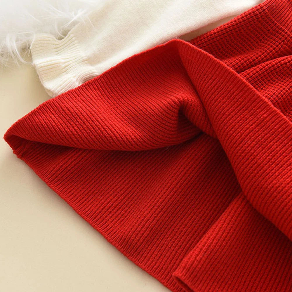 Stylish girls' winter dress: a long sleeve pink ruched sweater dress, perfect for any occasion