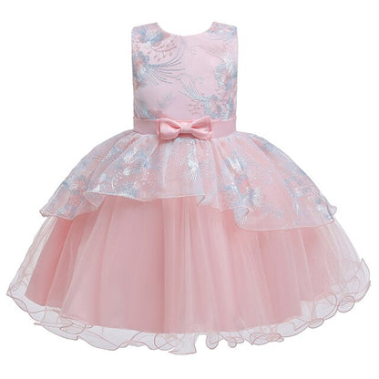 Girls' elegant princess ball gown in a vibrant color, suitable for various special events.