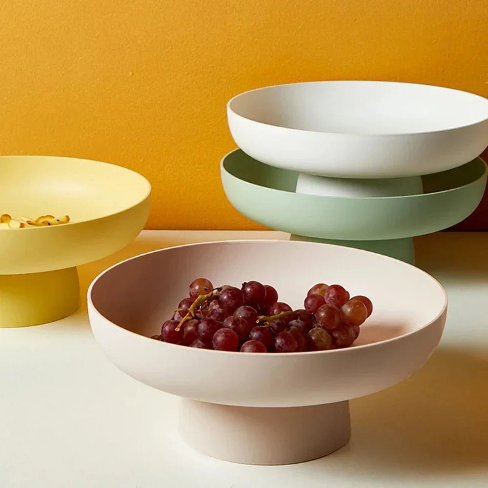 Versatile hand-painted decorative bowl, ideal for fruit or as a modern & classic table centerpiece.