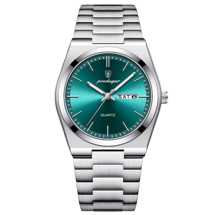 Durable men's classic wristwatch with a sleek dial & clear date display. A versatile and elegant men's accessory.