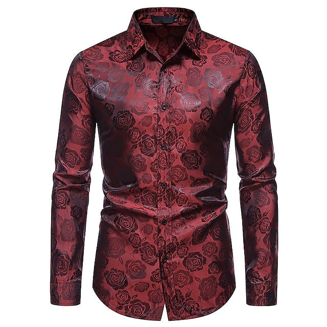Tailored men's long sleeve shirt with a sleek glossy finish. An elegant choice for formal events & stylish outfits.