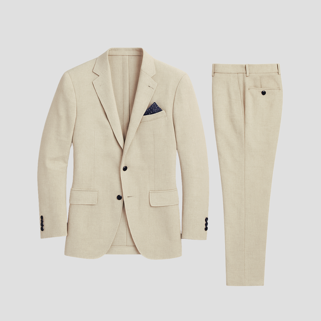 Lightweight men's two-piece summer suit. Ideal for smart casual or formal events, parties, and weddings.