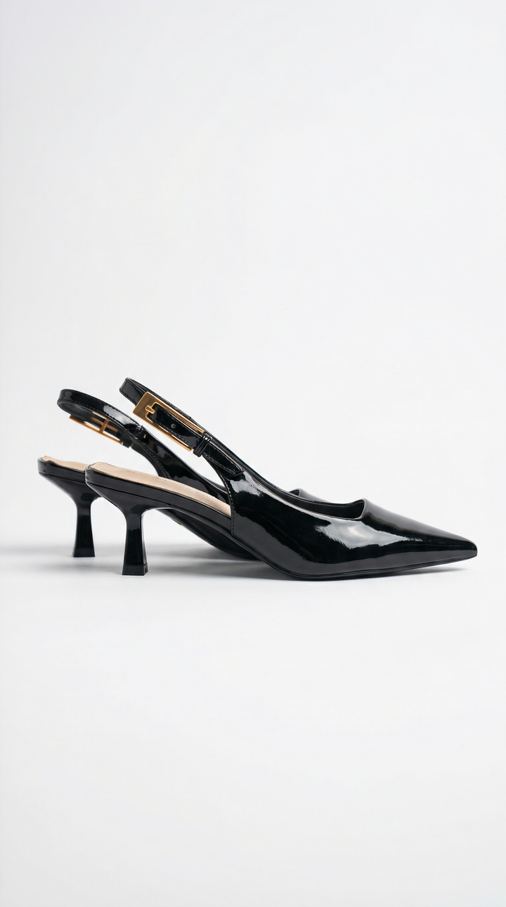 Women's formal pointed toe slingback kitten heels, perfect for office, party & elegant wear.