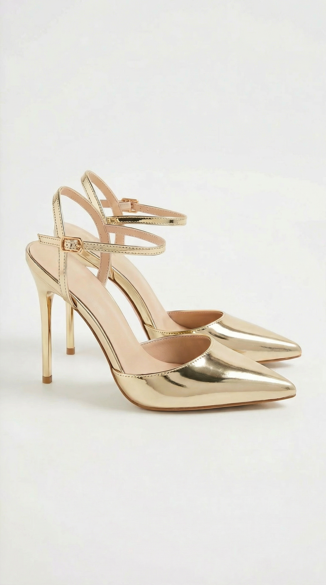 Women's formal wear stiletto heels with pointed toe, ideal for wedding guests.