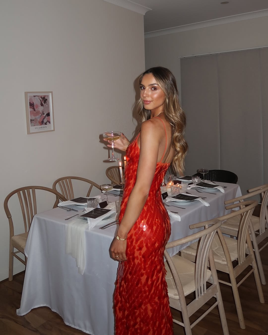 Dazzling red V-neck backless homecoming dress for women. Elegant mermaid silhouette, perfect for prom & formal events.