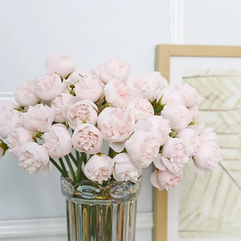 Versatile faux peony bouquet, enhancing any space from elegant home interiors to grand wedding venues.