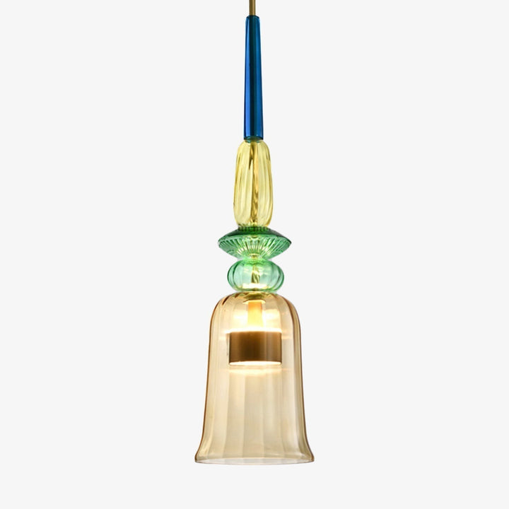 Chic Sofia dining room pendant light, featuring stunning colored glass and modern design.