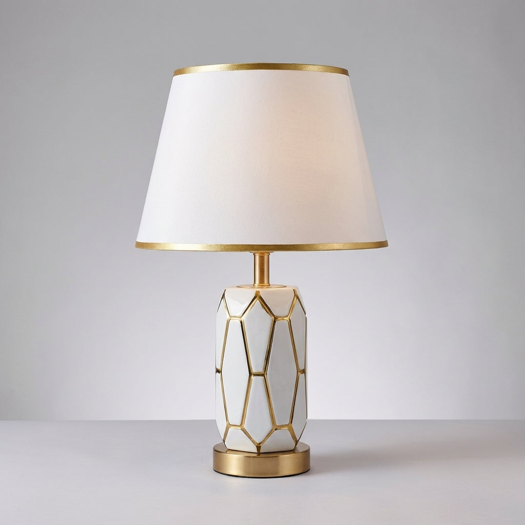 Nostalux vintage style ceramic table lamp. Modern accent lighting for desks & living rooms. Elegant home decor.