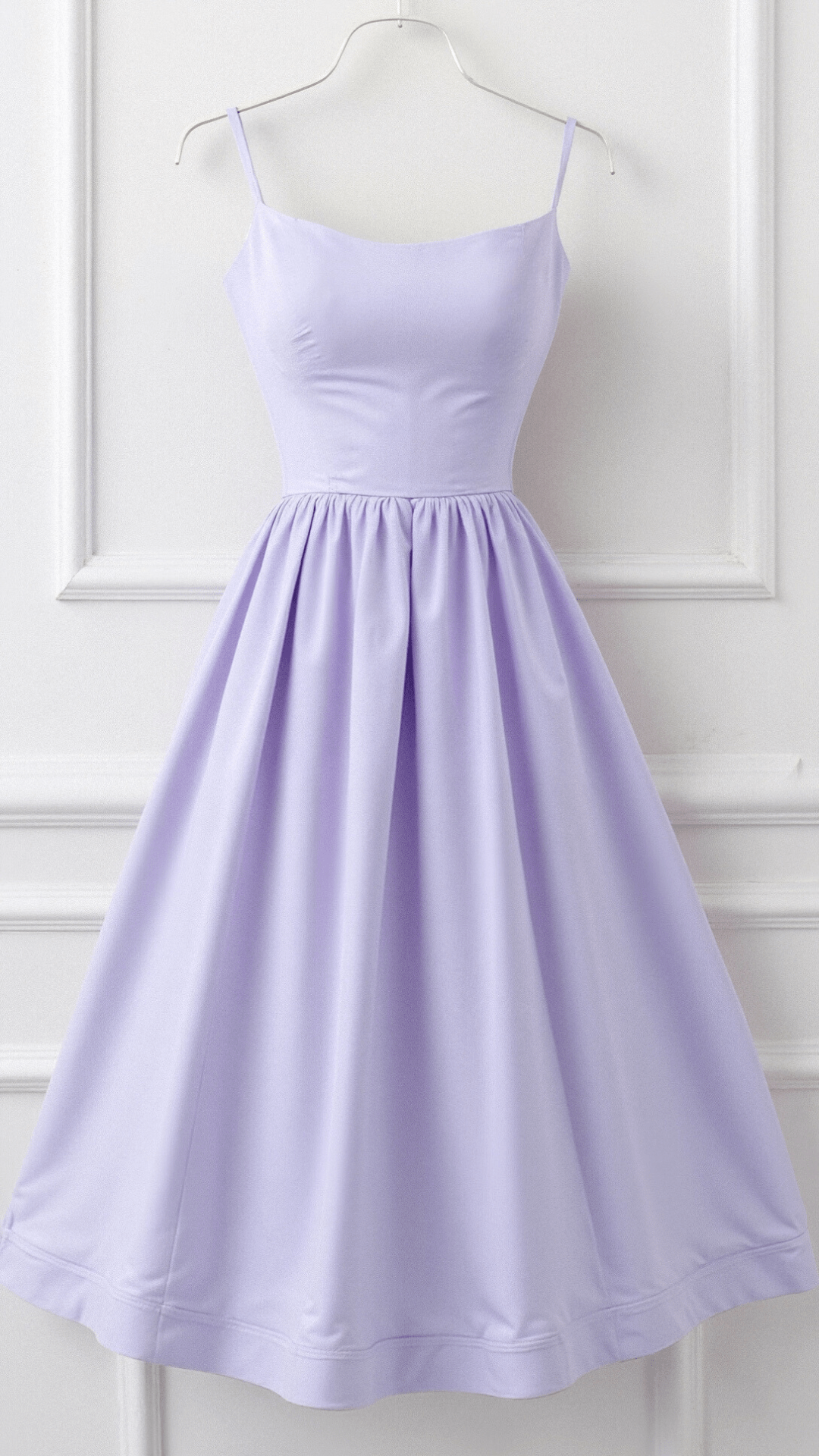 Women's elegant A-line midi dress, a perfect versatile outfit for spring & summer occasions.
