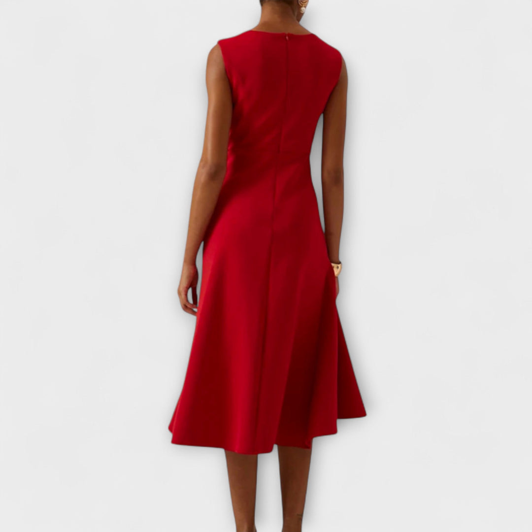 Versatile women's asymmetric midi dress, ideal for evening wear, formal events & parties. Stylish and chic.