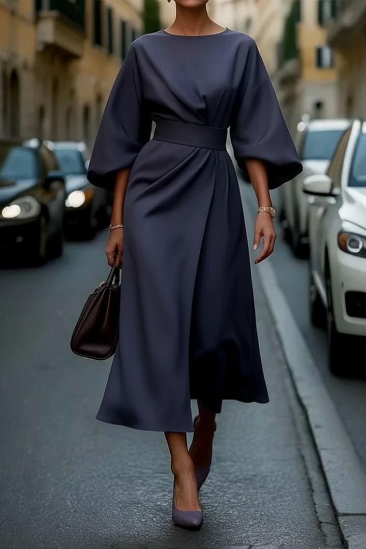 Sophisticated women's formal midi dress for parties. Versatile style, sleek design & comfortable for special events.