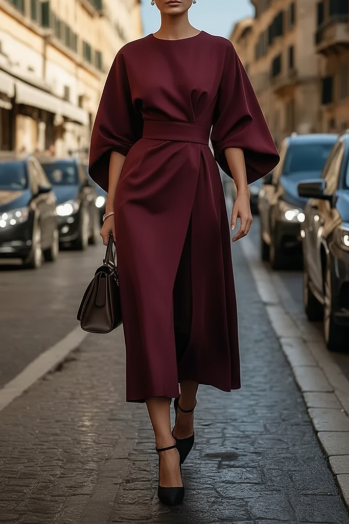 Women's versatile midi cocktail dress, a sophisticated and sleek choice for evening wear & special events.