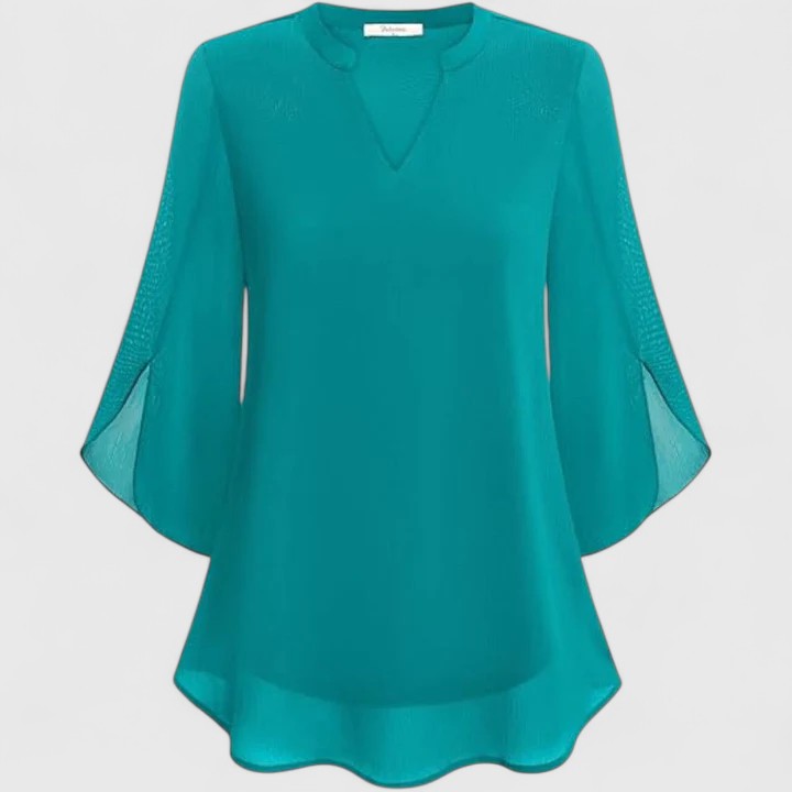 Modern women's workwear blouse, a stylish and comfortable top for contemporary office elegance.