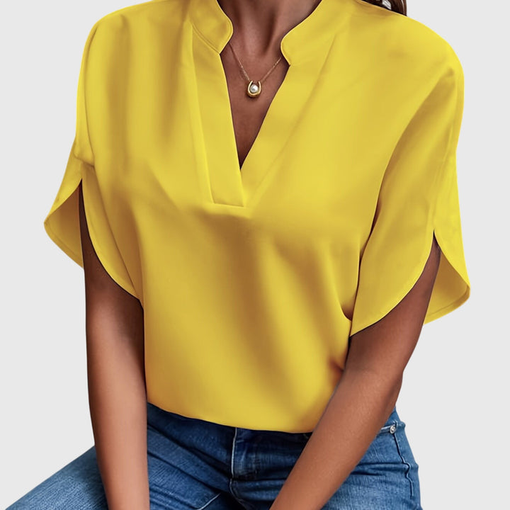 Elegant women's blouse, long sleeve top for chic office wear & stylish fashion.
