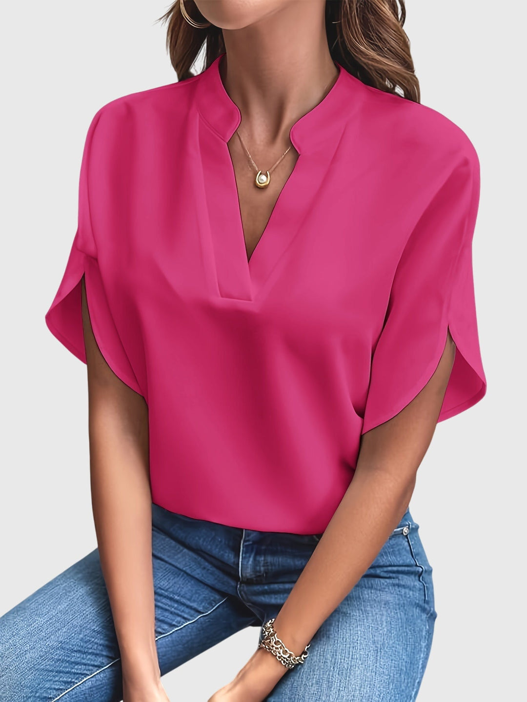 Chic women's top, perfect elegant blouse for office, casual, or special occasions.