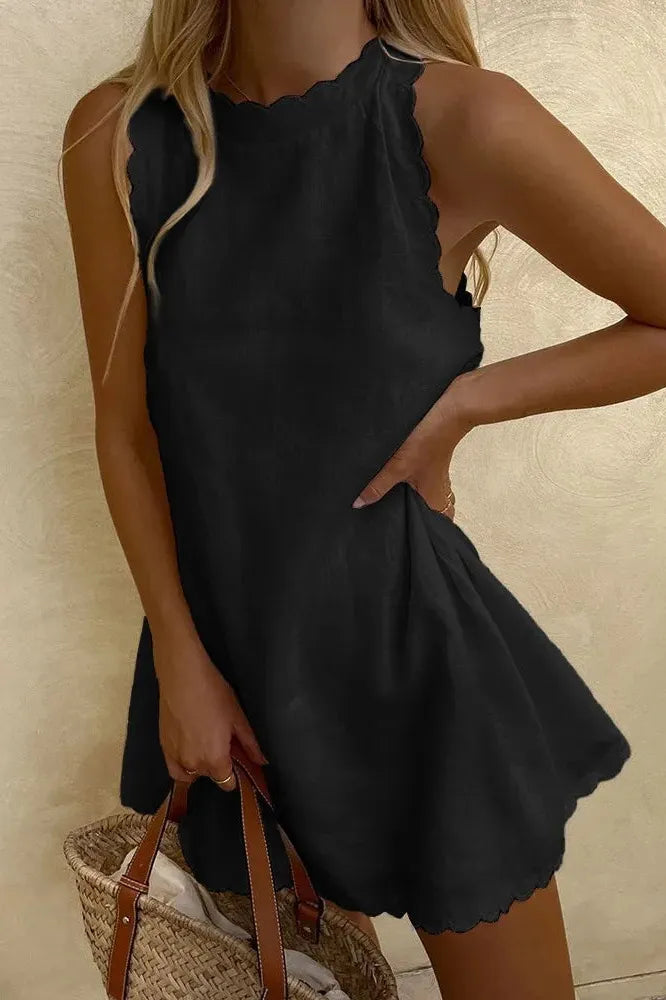 Elegant women's chic tailored mini dress, perfect for sophisticated party or cocktail events.