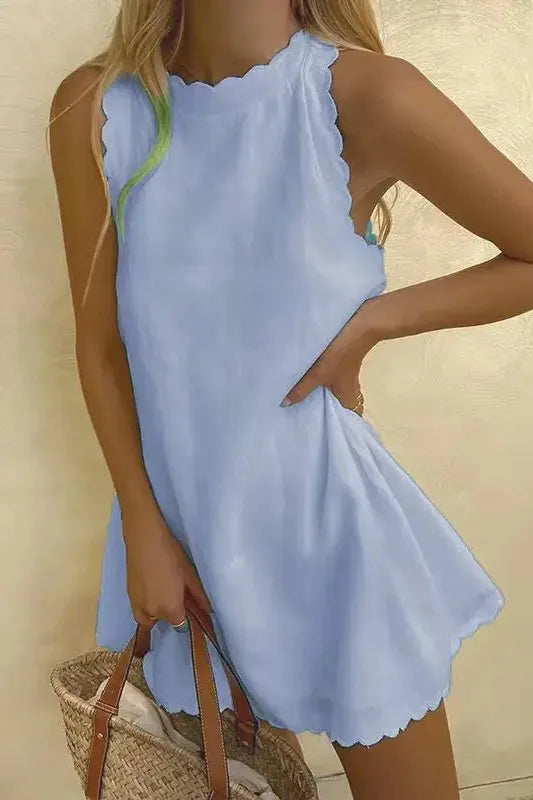 Casual yet chic women's summer mini dress, tailored for a comfortable and flattering everyday fit.