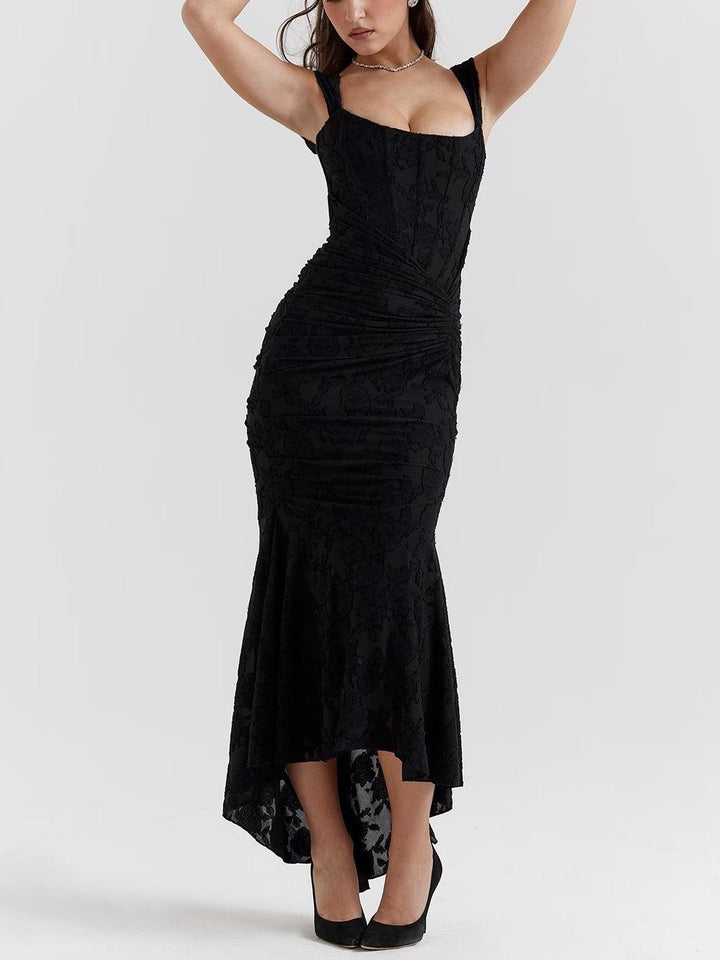 Women's stunning formal special occasion dress, elegant corset mermaid design.