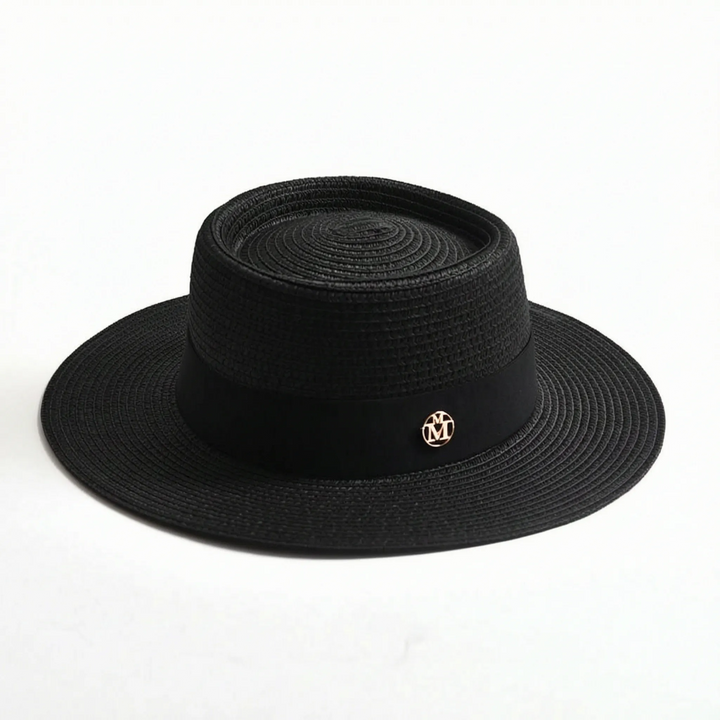Versatile women's flat top wide brim sun hat, a stylish summer accessory for beach, travel & fashion.