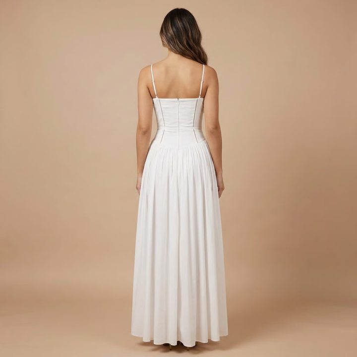 Beautiful floral corset midi dress for women, an elegant choice for special occasions & formal wear.