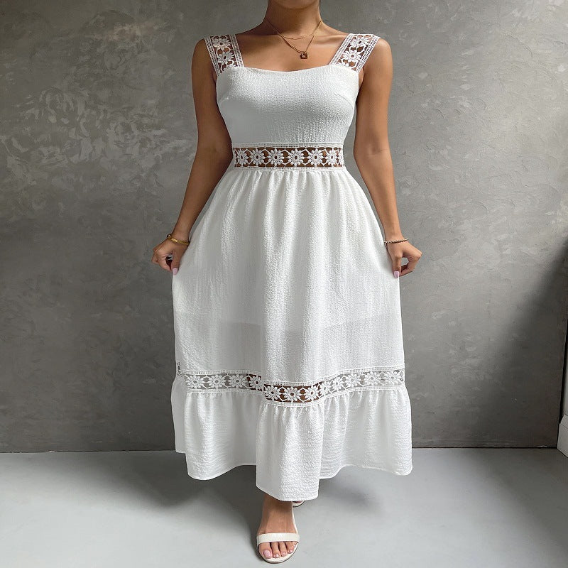 Elegant women's floral cutout maxi dress, perfect for summer parties, vacations & special occasions.