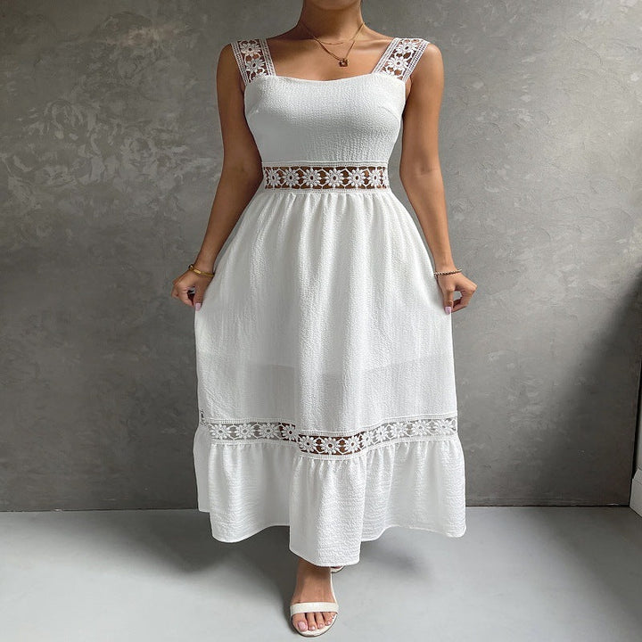 Elegant women's floral cutout maxi dress, perfect for summer parties, vacations & special occasions.