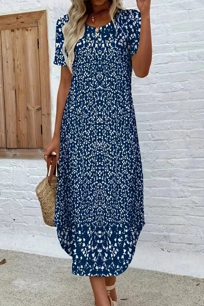 Comfortable & elegant women's floral maxi dress. Perfect flowy long summer dress for casual or party style.