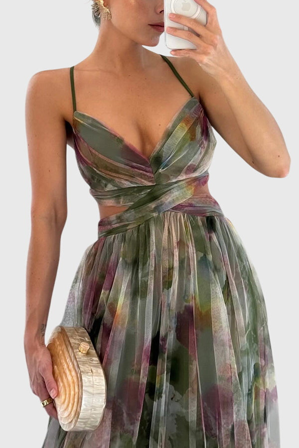 Printed floral summer maxi dress for women, featuring a comfortable and elegant design.