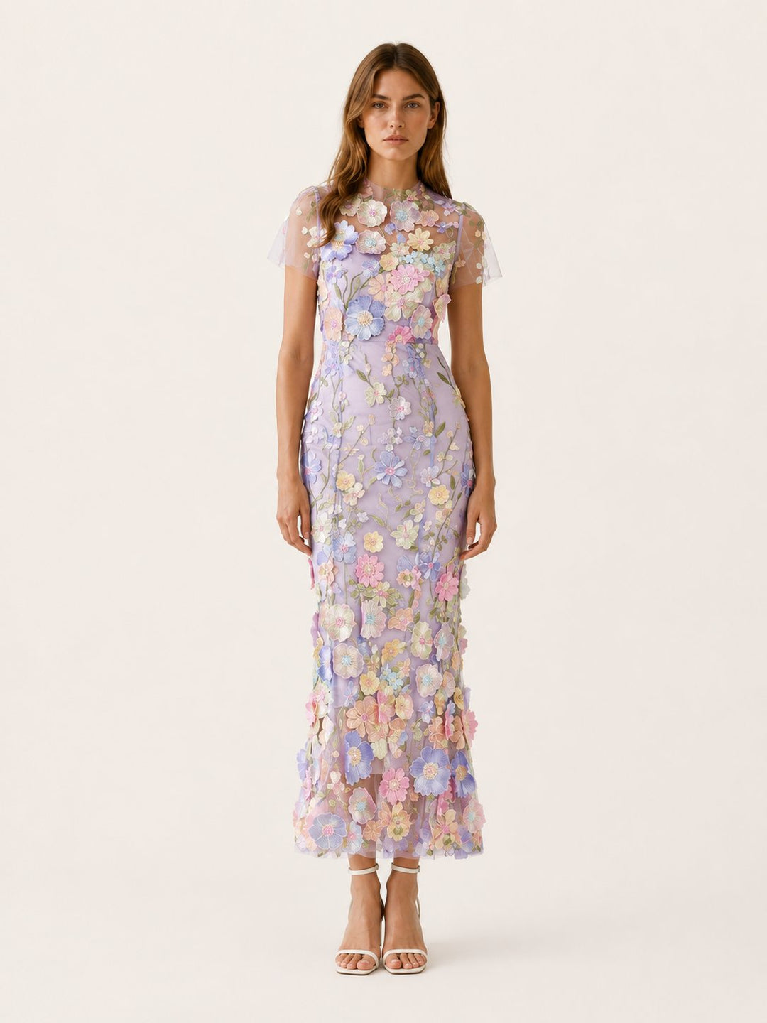 Beautiful women's floral midi dress, a perfect summer dress or elegant choice for a brunch or special event.