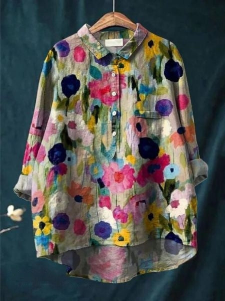 Versatile floral blouse, a comfortable and chic option for women.