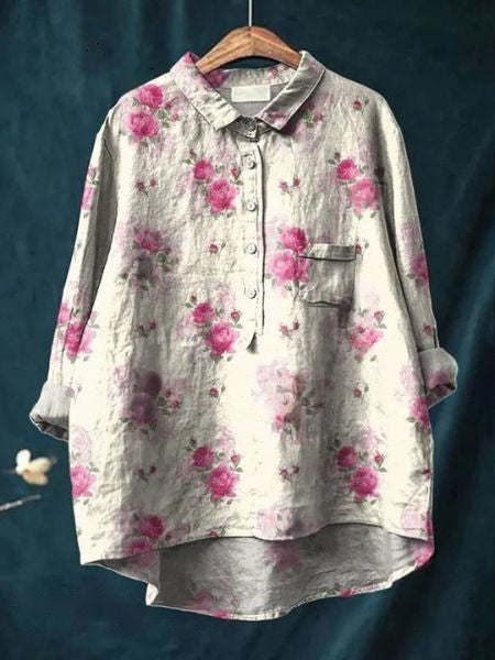 Comfortable floral long-sleeve top, perfect for everyday or special events.