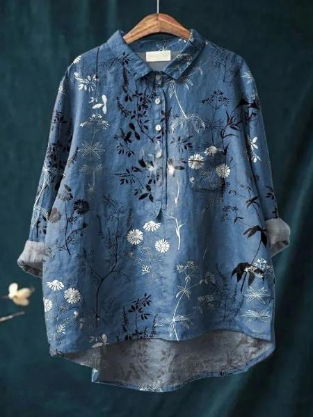 Flowy floral blouse for women, bringing elegant fashion to your wardrobe.
