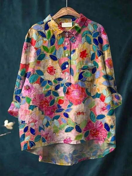 Versatile floral printed top for women, ideal for all occasions.
