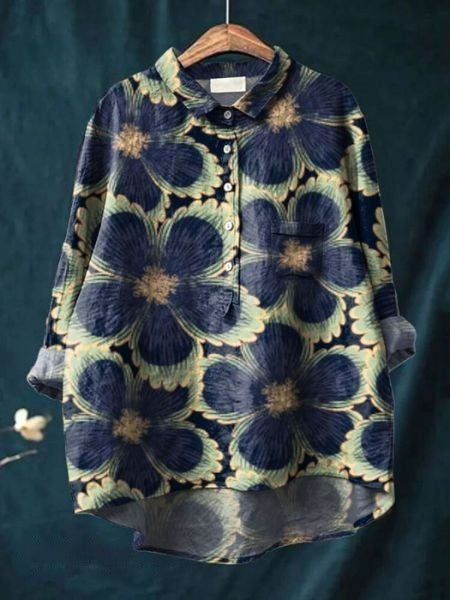 Feminine floral print top, an elegant addition to any women's apparel.