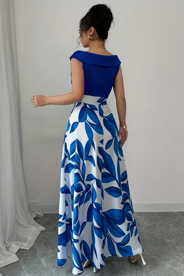 Versatile women's floral A-line maxi dress with deep V-neck and practical pockets, great for casual or events.