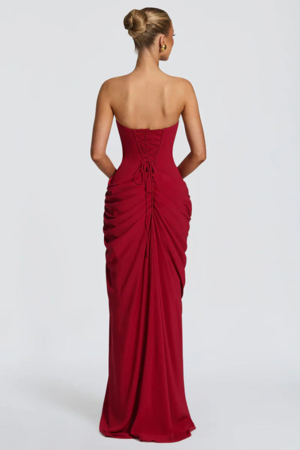 Long elegant flowing maxi dress for women, an ideal choice for formal evening occasions.