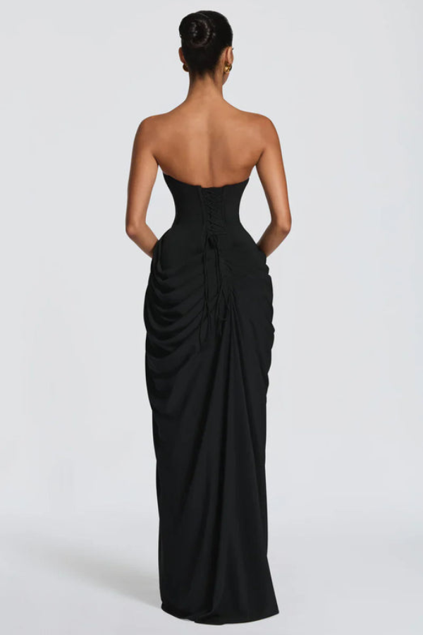 Timeless elegant women's flowing maxi dress, perfect for various formal occasions.