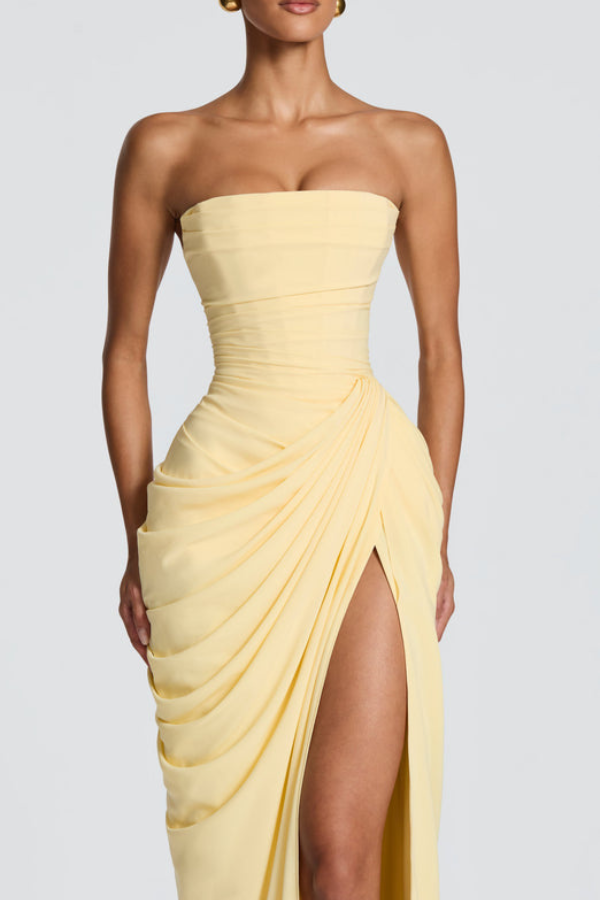 Women's elegant long flowing maxi dress, ideal for any formal occasion or party.
