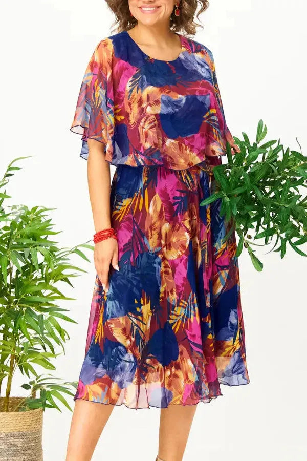 Stylish women's elegant midi dress, a versatile flowing design suitable for both casual and formal occasions.