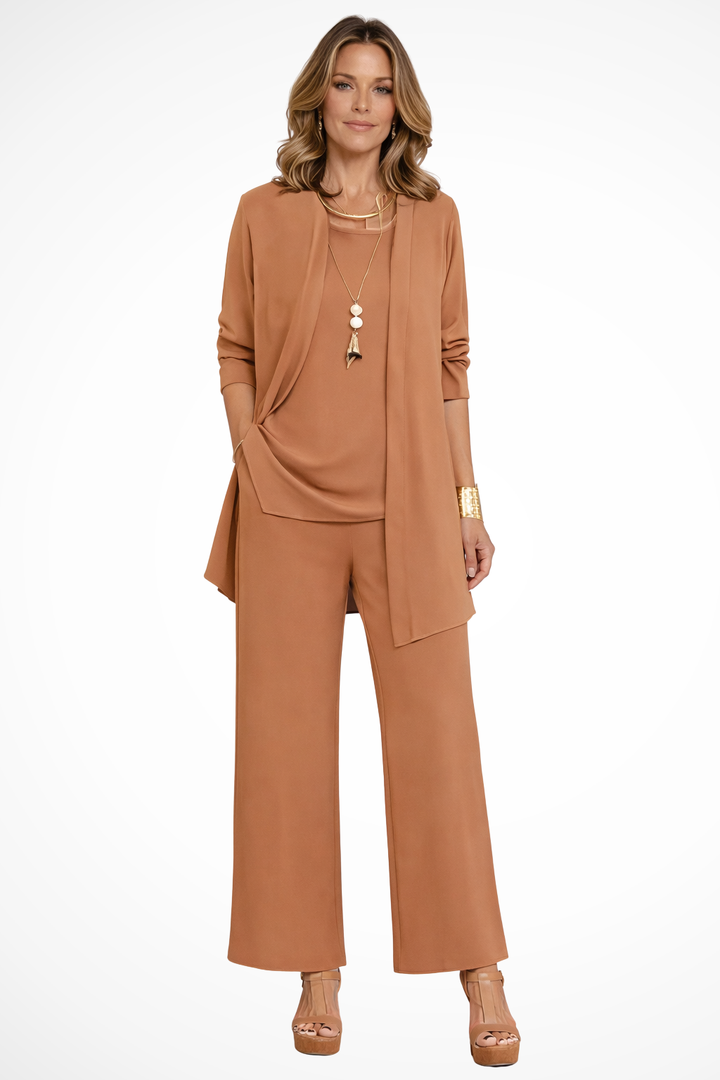 Elegant women's formal 3-piece outfit set, perfect for special occasions, business, & party wear.