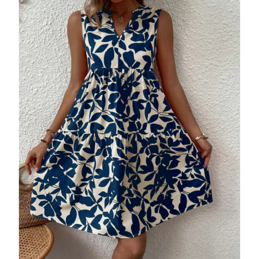 Navy blue elegant midi dress for women, providing all-day comfort and a chic look for special events.