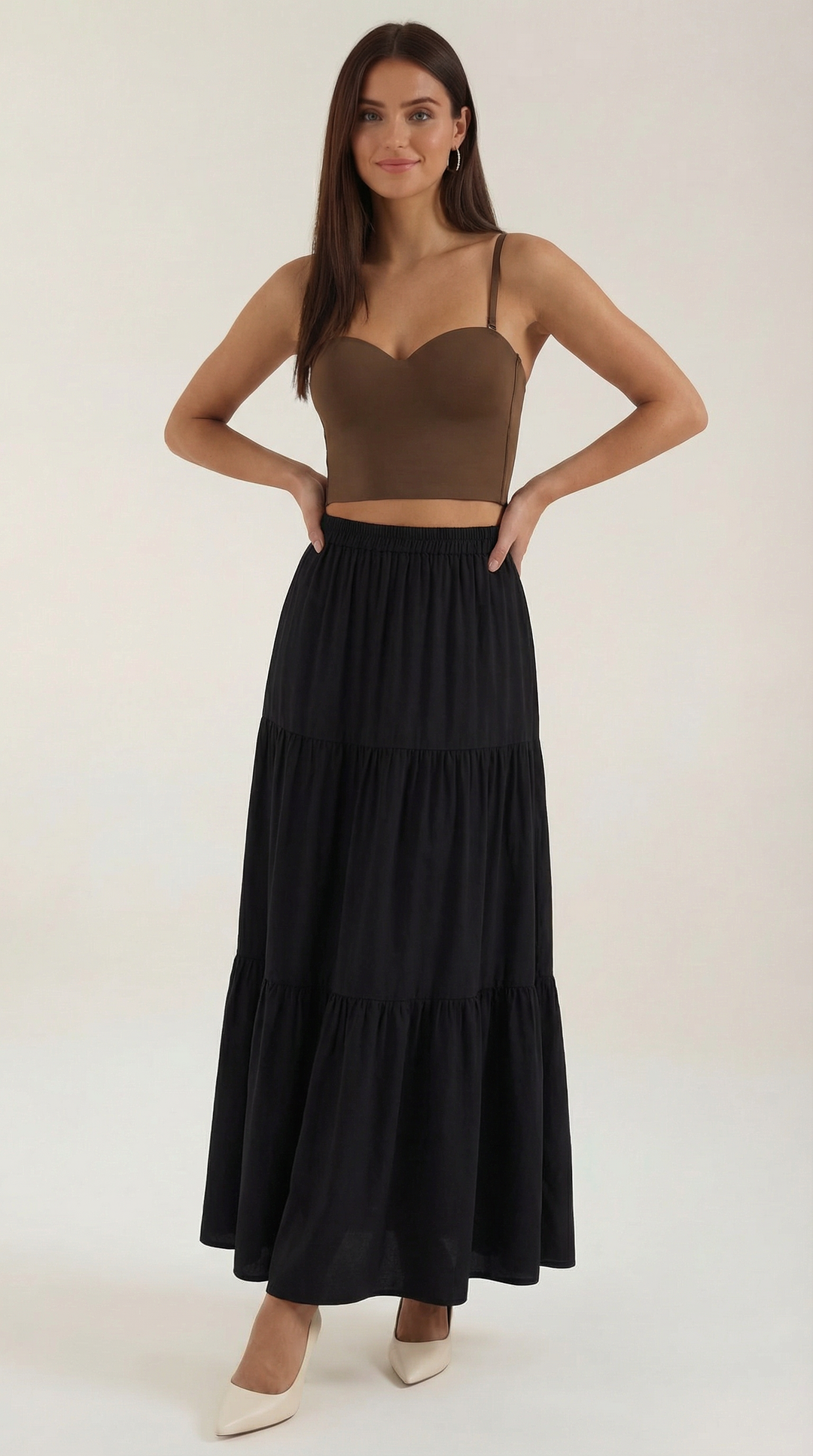 Elegant Women's Guinevere tailored tank top with a chic heart neckline, perfect for summer fashion.