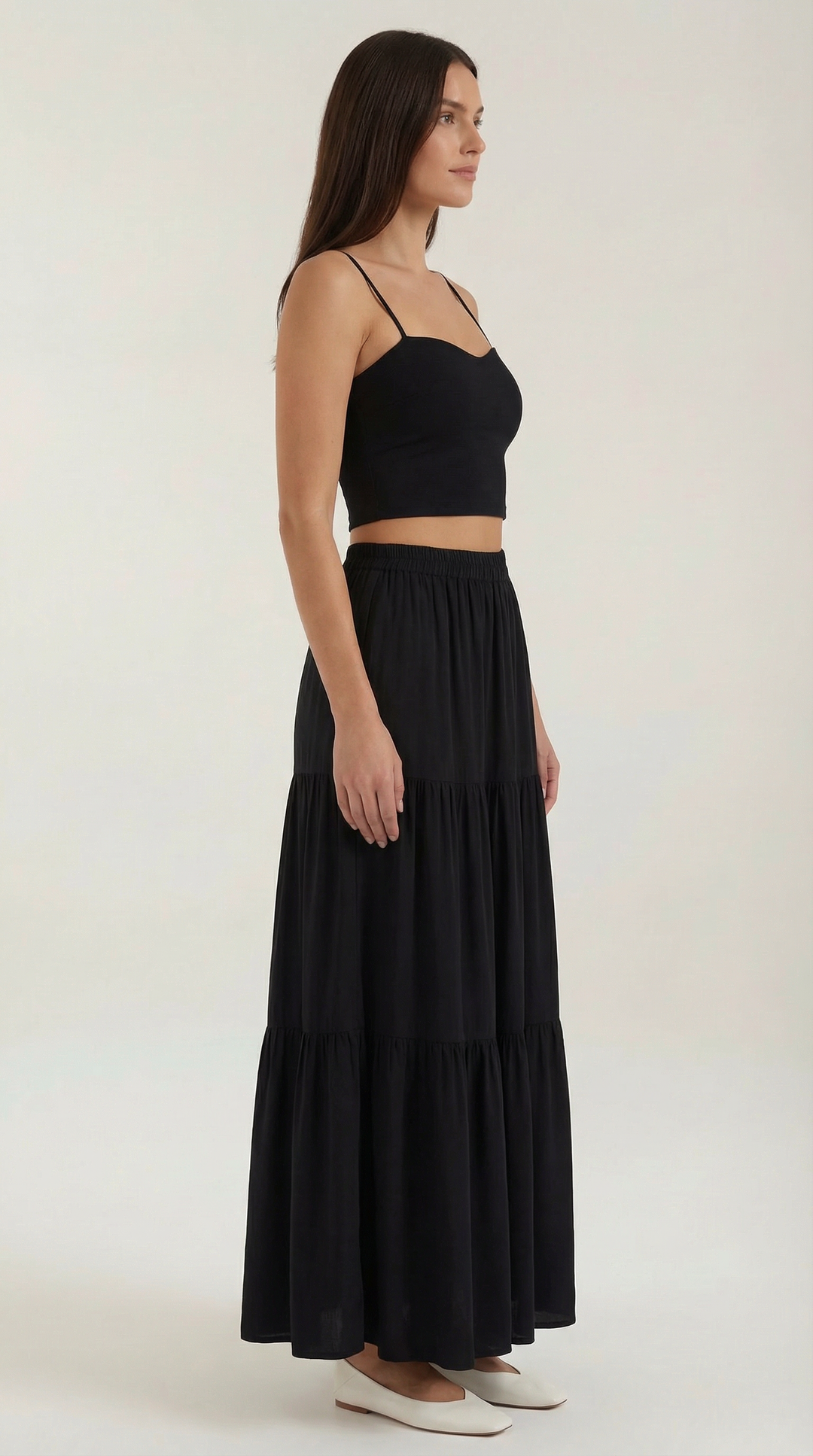 Chic women's Guinevere tailored tank top, perfect summer wear, with a flattering heart neckline.