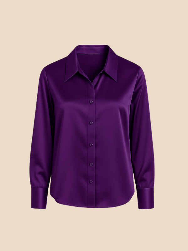 Stylish women's long sleeve button shirt, great for office wear or a polished casual outfit.