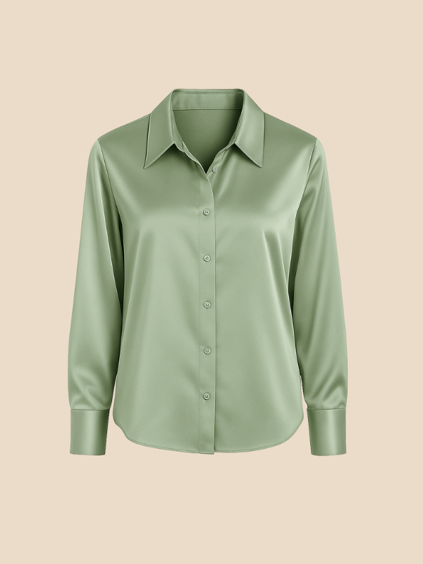 Women's stylish long sleeve button blouse, enhancing professional image with ease.