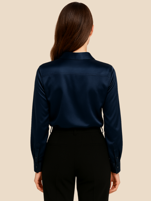Elegant women's long sleeve button blouse, offering a sophisticated touch to any outfit.