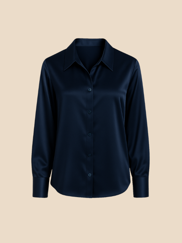 Classic ladies' long sleeve button-down, a dependable choice for professional women's style.