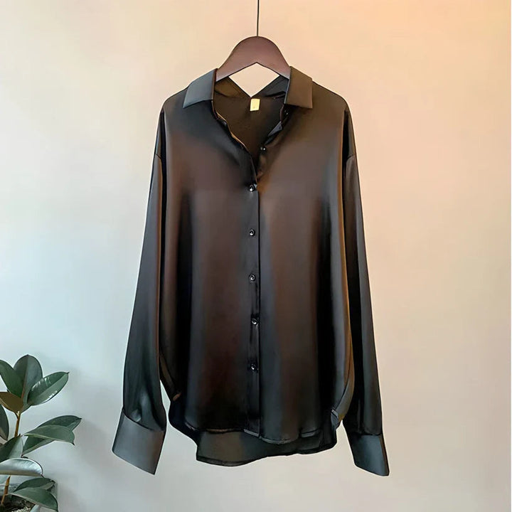 Professional elegant women's long sleeve blouse, a versatile top for chic office fashion.