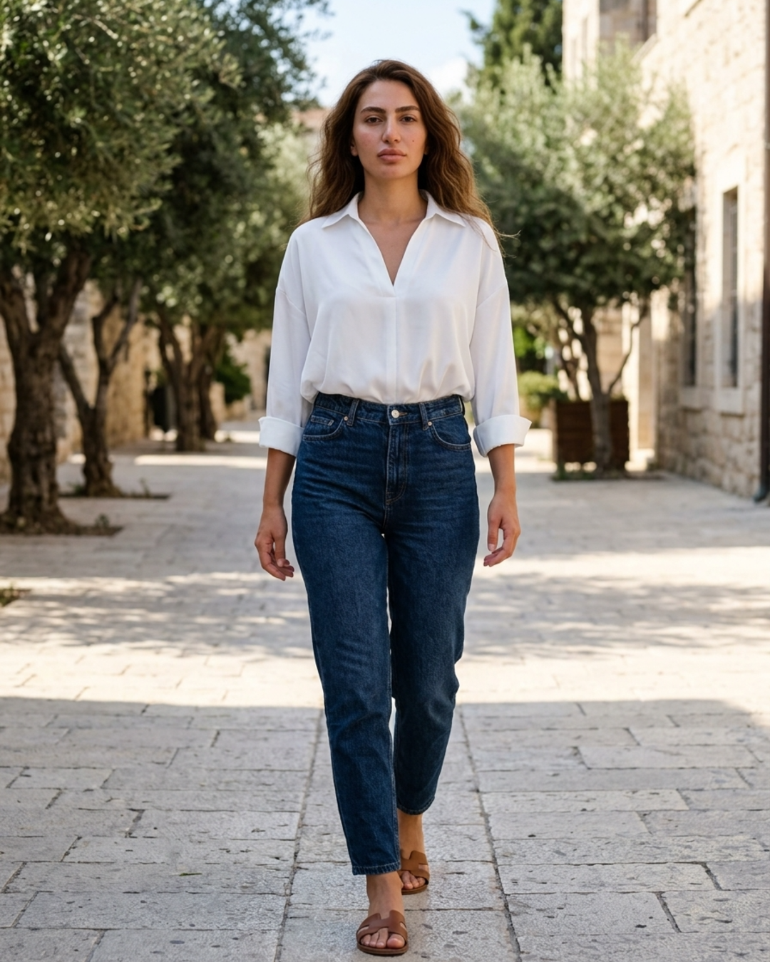 Women's long sleeve V-neck collared bodysuit in black, ensuring a perfectly tucked, professional and elegant work shirt.